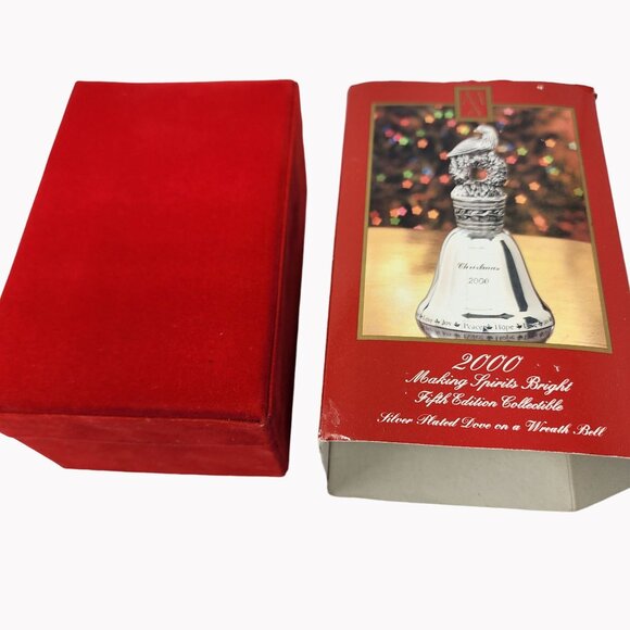 Madison Avenue Christmas Bell 2000 Silver Plated Making Spirits Bright Collector - Picture 1 of 11